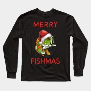 Merry Fishmas - Bass! Long Sleeve T-Shirt